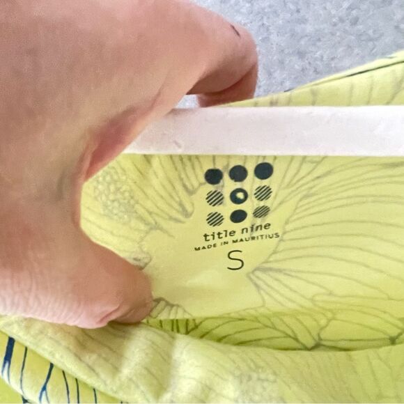 Title Nine Cotton Beach Dress S Yellow Blue Floral #OO - Picture 4 of 10